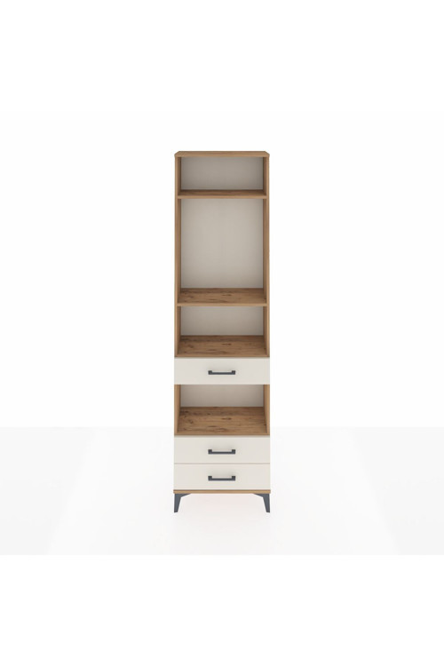 Arges Dolap 4 Raflı 3 Çekmeceli 60 x 30 x 221 Çam-Aytaşı