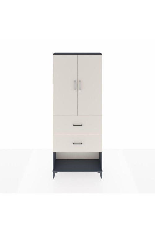 Arges Dolap 3 Raflı 2 Çekmeceli 2 Kapaklı 88 x 30 x 221 Antrasit-Aytaşı