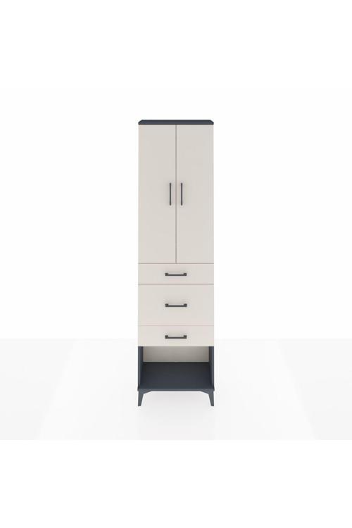 Arges Dolap 2 Raflı 3 Çekmeceli Tek Askılı 60 x 30 x 221 Antrasit-Aytaşı