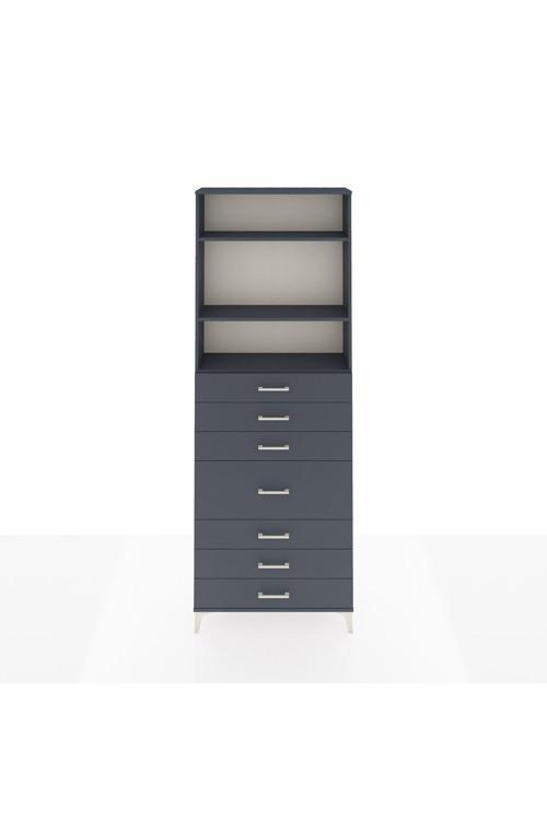 Arges Dolap 3 Raflı 7 Çekmeceli 88 x 30 x 243 Antrasit-Antrasit