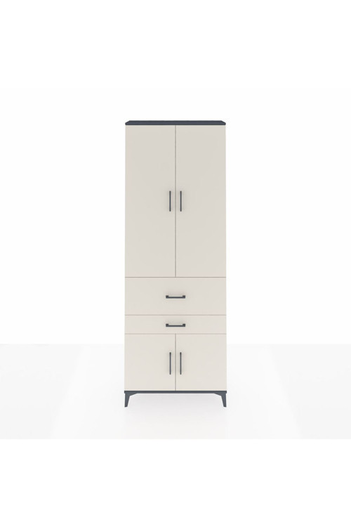 Arges Dolap 5 Raflı 2 Çekmeceli 4 Kapaklı 88 x 30 x 243 Antrasit-Aytaşı