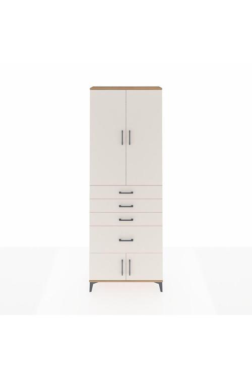 Arges Dolap 2 Raflı 4 Çekmeceli 4 Kapaklı 88 x 30 x 243 cm Çam - Aytaşı