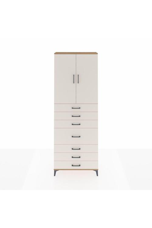 Arges Dolap 3 Raflı 7 Çekmeceli 2 Kapaklı 88 x 30 x 243 Çam-Aytaşı