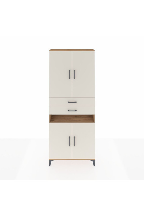 Arges Dolap 5 Raflı 2 Çekmeceli 4 Kapaklı 88 x 30 x 221 Çam-Aytaşı