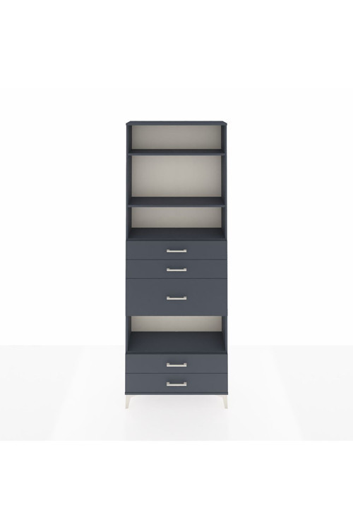 Arges Dolap 4 Raflı 5 Çekmeceli 88 x 30 x 243 Antrasit-Antrasit
