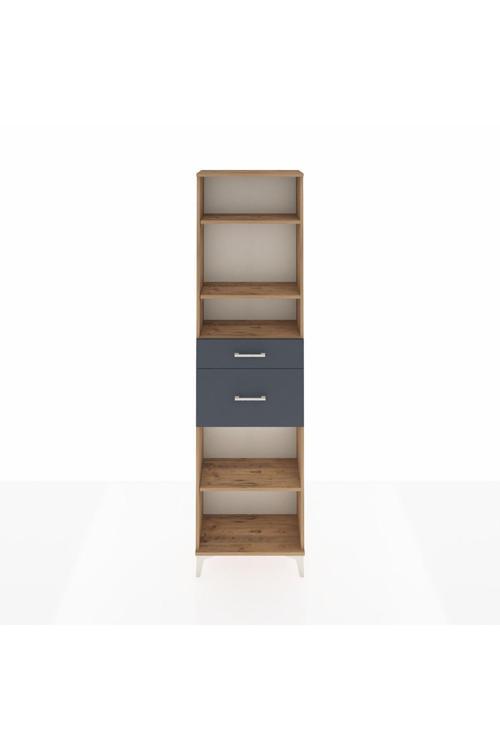 Arges Dolap 4 Raflı 2 Çekmeceli 60 x 30 x 221 Çam-Antrasit