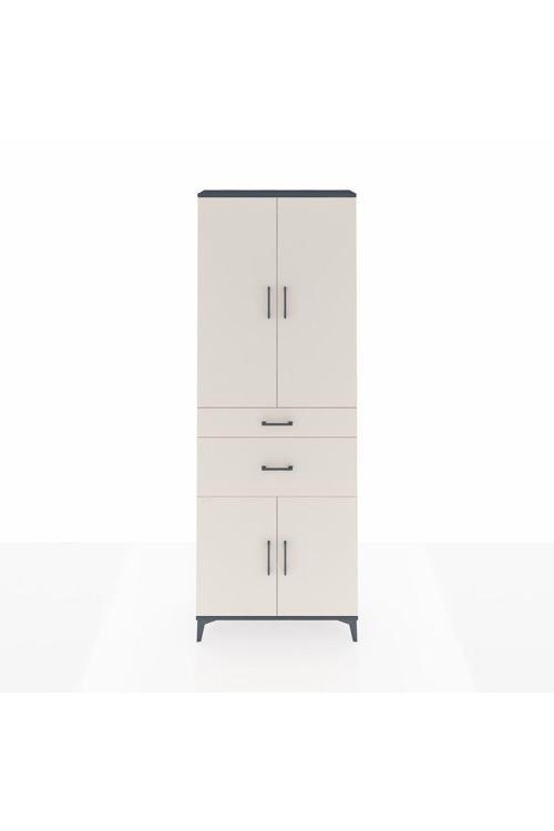 Arges Dolap 4 Raflı 2 Çekmeceli 4 Kapaklı 88 x 30 x 243 Antrasit-Aytaşı