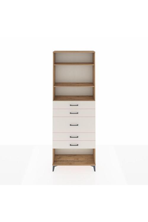 Arges Dolap 3 Raflı 5 Çekmeceli 88 x 30 x 243 Çam-Aytaşı