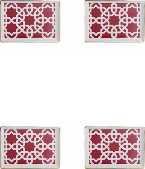 Morocco Desen Fuşya Kahvaltı Tabağı 18cm 4'lü