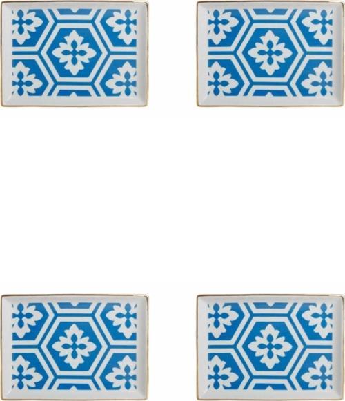 Morocco Desen Mavi Kahvaltı Tabağı 18cm 4'lü
