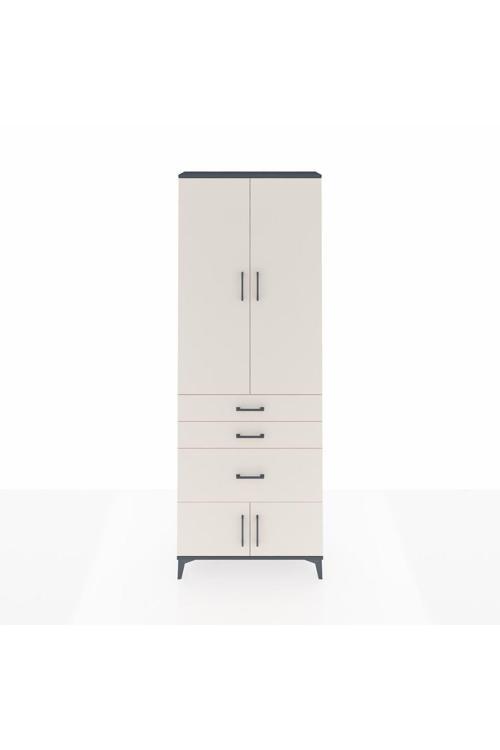 Arges Dolap 3 Raflı 3 Çekmeceli 4 Kapaklı 88 x 30 x 243 Antrasit-Aytaşı