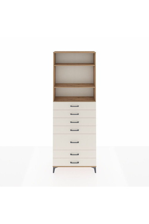 Arges Dolap 3 Raflı 7 Çekmeceli 88 x 30 x 243 Çam-Aytaşı