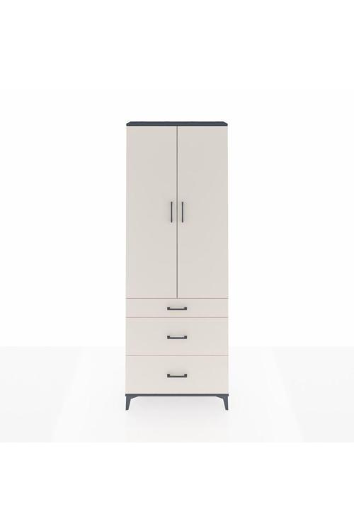 Arges Dolap 4 Raflı 3 Çekmeceli 2 Kapaklı 88 x 30 x 243 Antrasit-Aytaşı