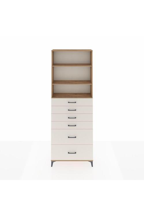 Arges Dolap 3 Raflı 6 Çekmeceli 88 x 30 x 243 Çam-Aytaşı
