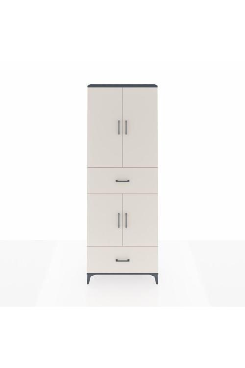 Arges Dolap 5 Raflı 2 Çekmeceli 4 Kapaklı 88 x 30 x 243 Antrasit-Aytaşı