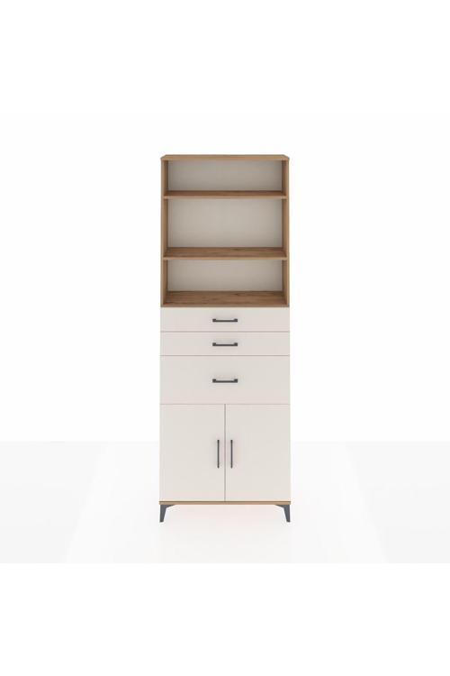 Arges Dolap 4 Raflı 3 Çekmeceli 2 Kapaklı 88 x 30 x 243 Çam-Aytaşı