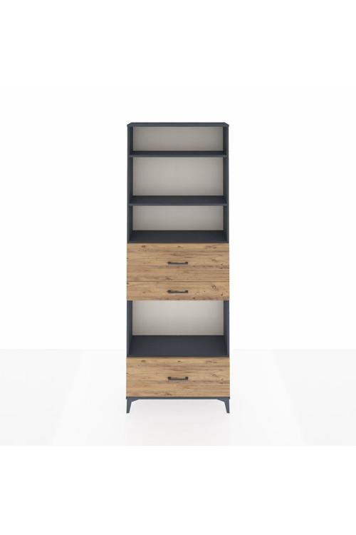 Arges Dolap 4 Raflı 3 Çekmeceli 88 x 30 x 243 Antrasit-Çam