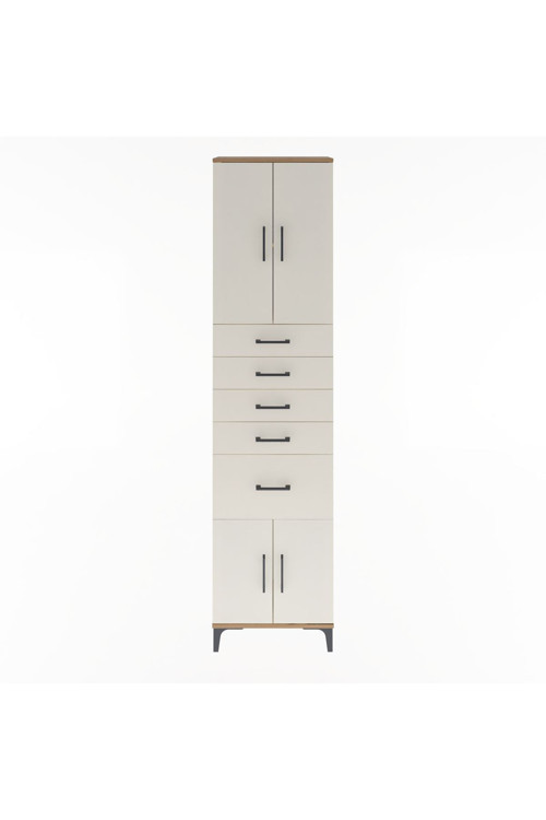Arges Dolap 2 Raflı 5 Çekmeceli 4 Kapaklı 60 x 30 x 243 Çam-Aytaşı