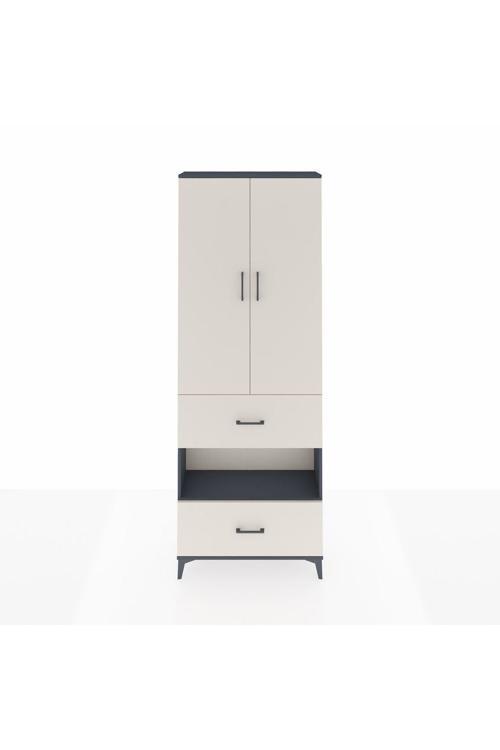 Arges Dolap 5 Raflı 2 Çekmeceli 2 Kapaklı 88 x 30 x 243 Antrasit-Aytaşı