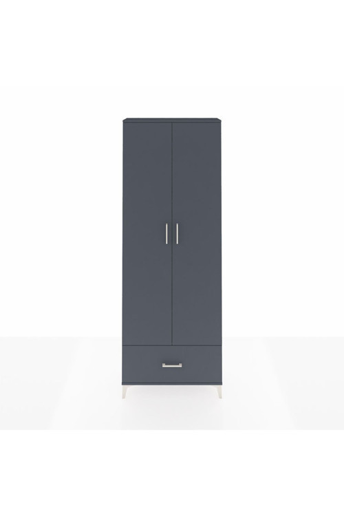 Arges Dolap 5 Raflı 1 Çekmeceli 2 Kapaklı 88 x 30 x 243 cm Antrasit - Antrasit