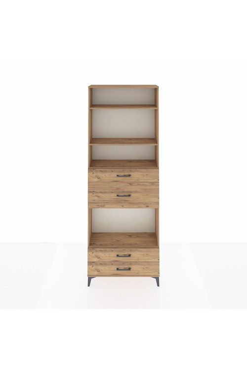 Arges Dolap 4 Raflı 4 Çekmeceli 88 x 30 x 243 Çam-Çam
