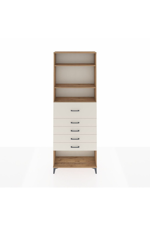 Arges Dolap 3 Raflı 5 Çekmeceli 88 x 30 x 243 Çam-Aytaşı