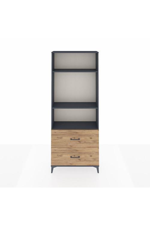 Arges Dolap 3 Raflı 2 Çekmeceli 88 x 30 x 221 Antrasit-Çam