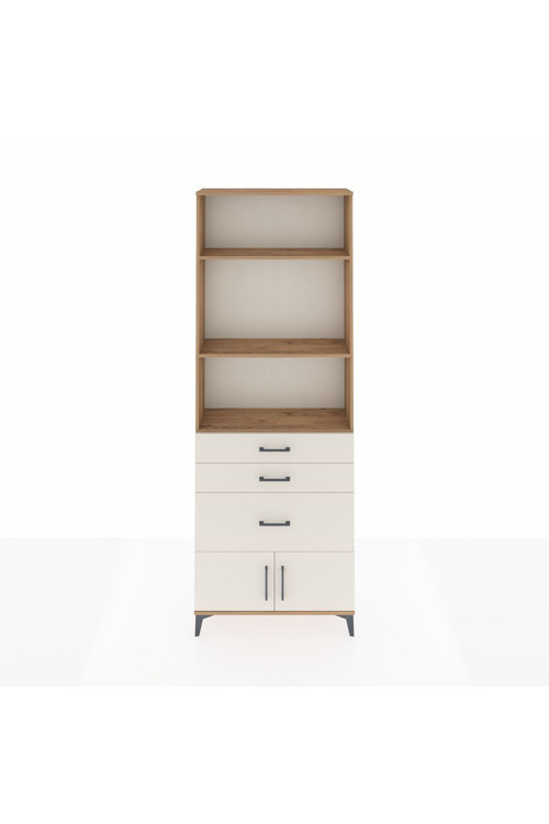Arges Dolap 3 Raflı 3 Çekmeceli 2 Kapaklı 88 x 30 x 243 Çam-Aytaşı