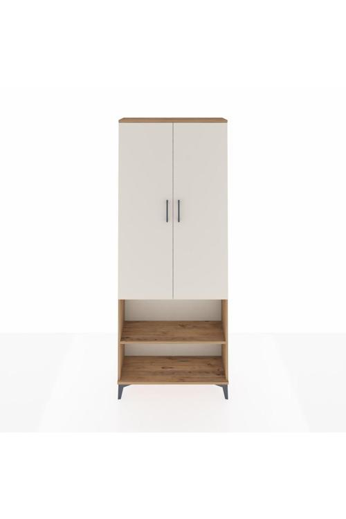Arges Dolap 3 Raflı 2 Kapaklı Tek Askılı 88 x 30 x 221 Çam-Aytaşı