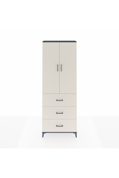 Arges Dolap 4 Raflı 3 Çekmeceli 2 Kapaklı 88 x 30 x 243 Antrasit-Aytaşı