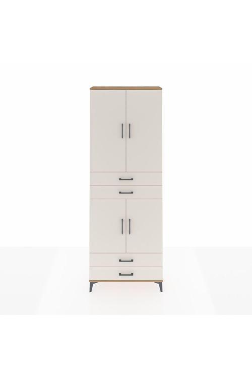 Arges Dolap 5 Raflı 4 Çekmeceli 4 Kapaklı 88 x 30 x 243 Çam-Aytaşı