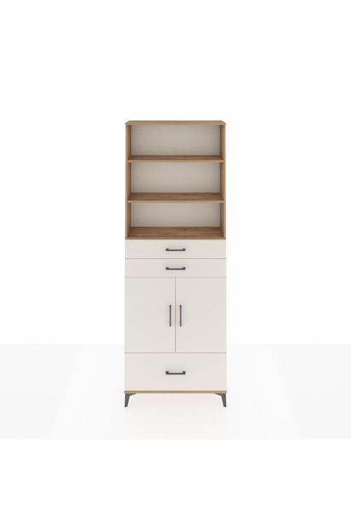 Arges Dolap 5 Raflı 3 Çekmeceli 2 Kapaklı 88 x 30 x 243 Çam-Aytaşı