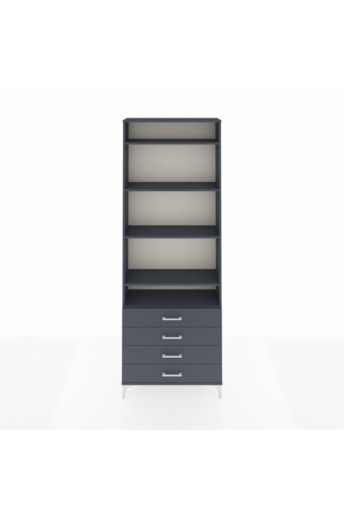 Arges Dolap 5 Raflı 4 Çekmeceli 88 x 30 x 243 Antrasit-Antrasit