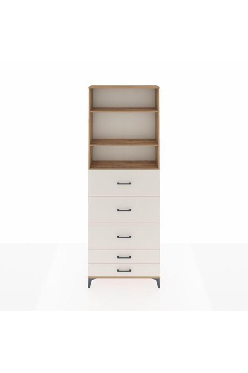 Arges Dolap 3 Raflı 5 Çekmeceli 88 x 30 x 243 Çam-Aytaşı