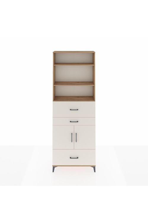 Arges Dolap 4 Raflı 3 Çekmeceli 2 Kapaklı 88 x 30 x 243 Çam-Aytaşı