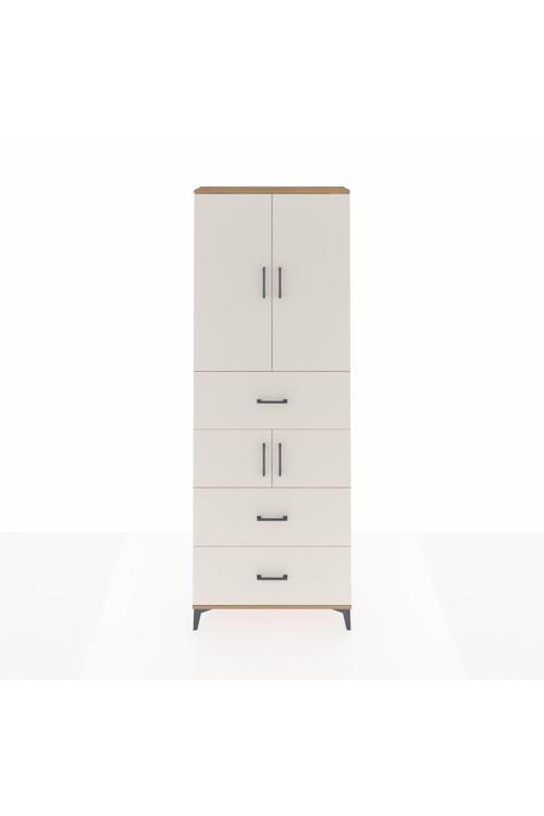 Arges Dolap 4 Raflı 3 Çekmeceli 4 Kapaklı 88 x 30 x 243 Çam-Aytaşı