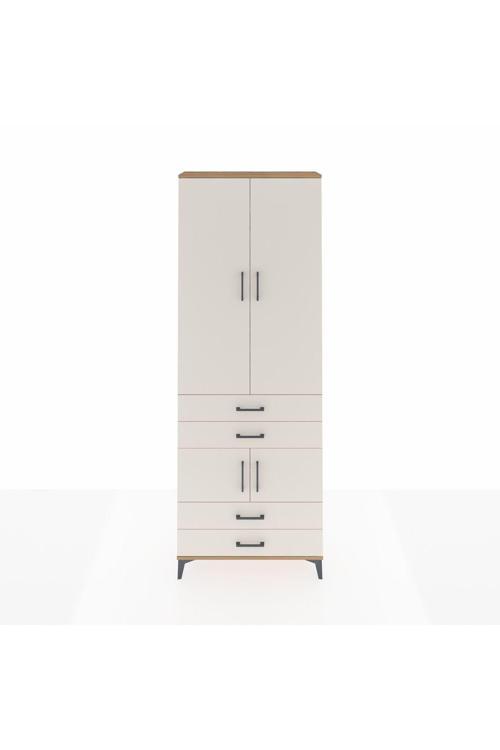 Arges Dolap 5 Raflı 4 Çekmeceli 4 Kapaklı 88 x 30 x 243 Çam-Aytaşı