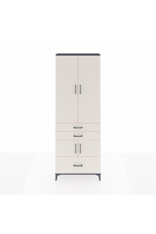 Arges Dolap 4 Raflı 3 Çekmeceli 4 Kapaklı 88 x 30 x 243 Antrasit-Aytaşı