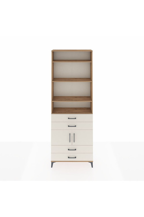 Arges Dolap 5 Raflı 4 Çekmeceli 2 Kapaklı 88 x 30 x 243 Çam-Aytaşı