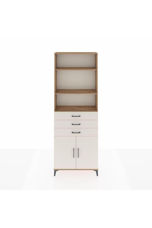 Arges Dolap 4 Raflı 3 Çekmeceli 2 Kapaklı 88 x 30 x 243 Çam-Aytaşı