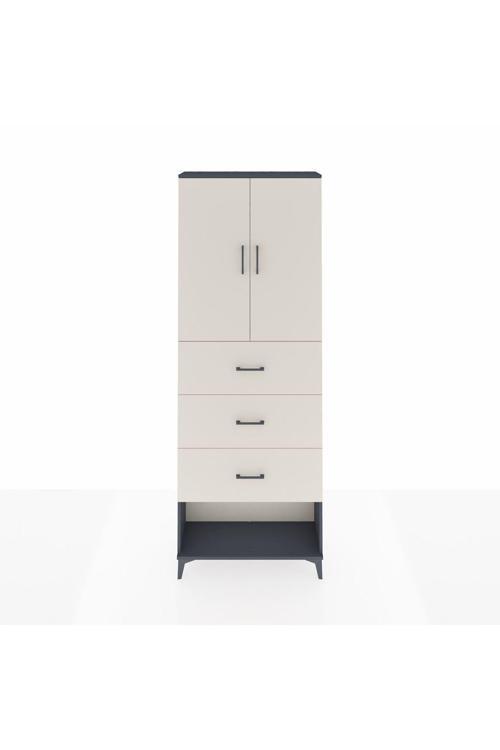 Arges Dolap 3 Raflı 3 Çekmeceli 2 Kapaklı 88 x 30 x 243 Antrasit-Aytaşı