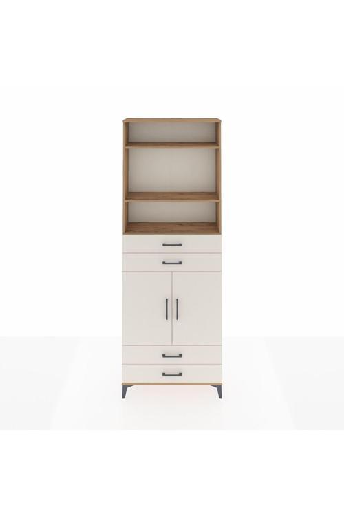 Arges Dolap 5 Raflı 4 Çekmeceli 2 Kapaklı 88 x 30 x 243 cm Çam - Aytaşı