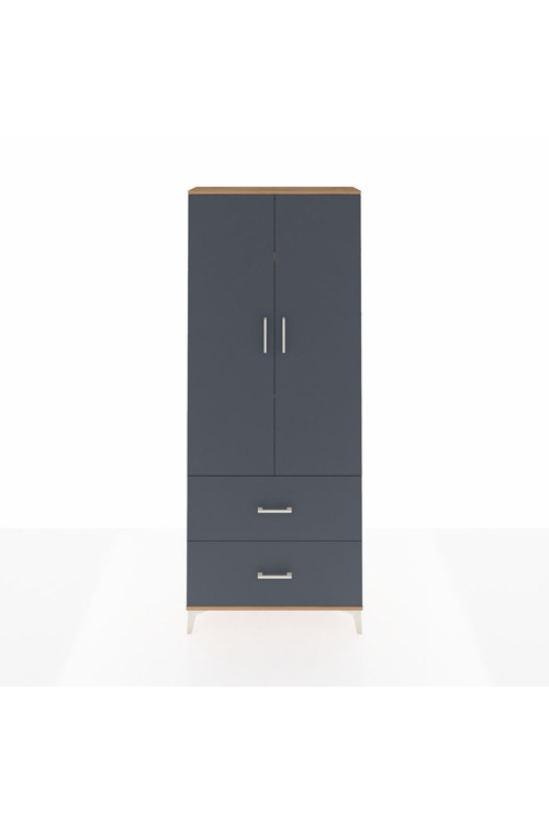 Arges Dolap 3 Raflı 2 Çekmeceli 2 Kapaklı 88 x 30 x 221 Çam-Antrasit