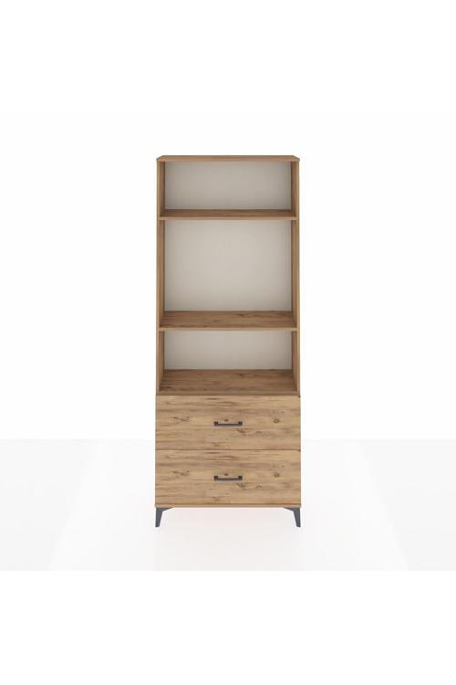 Arges Dolap 3 Raflı 2 Çekmeceli 88 x 30 x 221 cm Çam - Çam