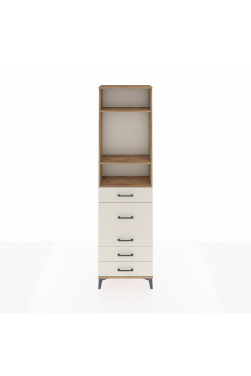 Arges Dolap 3 Raflı 5 Çekmeceli 60 x 30 x 221 cm Çam - Aytaşı