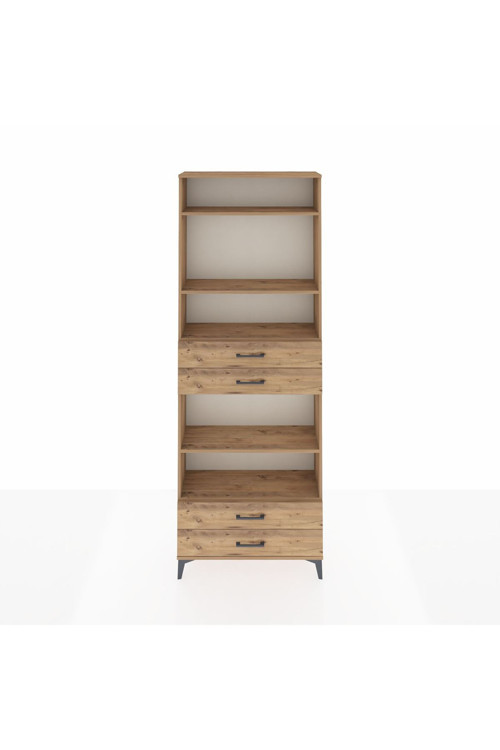 Arges Dolap 5 Raflı 4 Çekmeceli 88 x 30 x 243 Çam-Çam