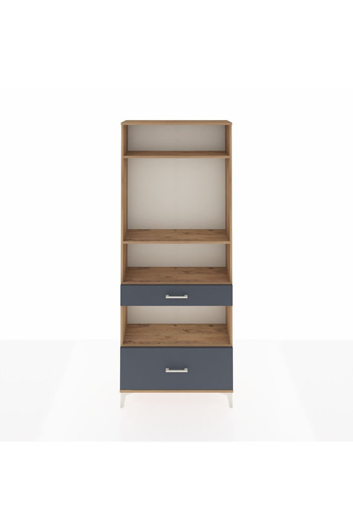 Arges Dolap 4 Raflı 2 Çekmeceli 88 x 30 x 221 Çam-Antrasit
