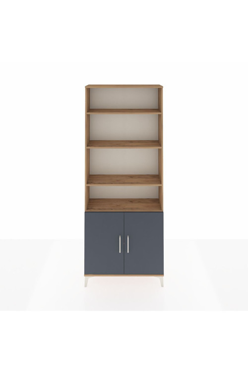 Arges Dolap 5 Raflı 2 Kapaklı 88 x 30 x 221 cm Çam - Antrasit