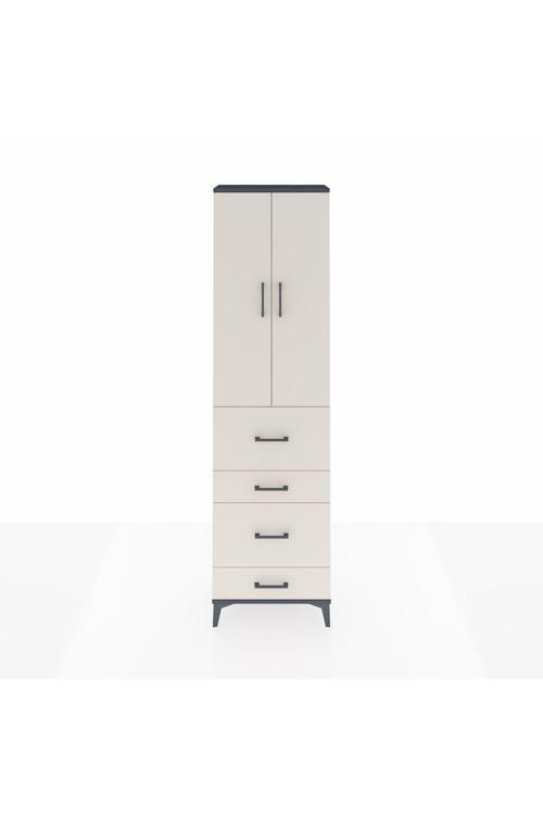 Arges Dolap 2 Raflı 4 Çekmeceli 1 Askılı 60 x 30 x 221 cm Antrasit - Aytaşı