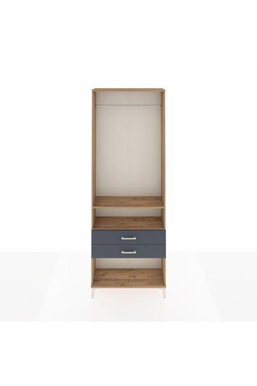 Arges Dolap 2 Raflı 2 Çekmeceli Tek Askılı 88 x 30 x 243 Çam-Antrasit